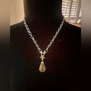 ANDREA CANDELA ‘Ibiza’ Lemon Citrine Necklace SS/18K/Diamonds